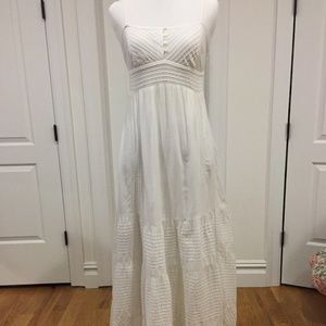 Mango White Cotton Maxi Dress. Size 4